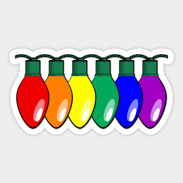 LGBTQ Pride Christmas Lights Sticker by wheedesign